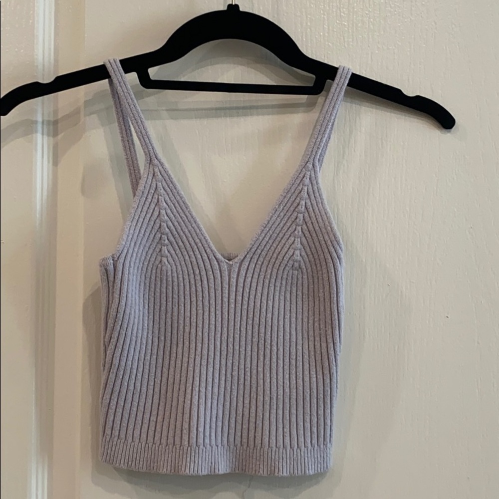 LF WOMENS GRAY CARMAR CROP TOP SIZE SMALL🩶